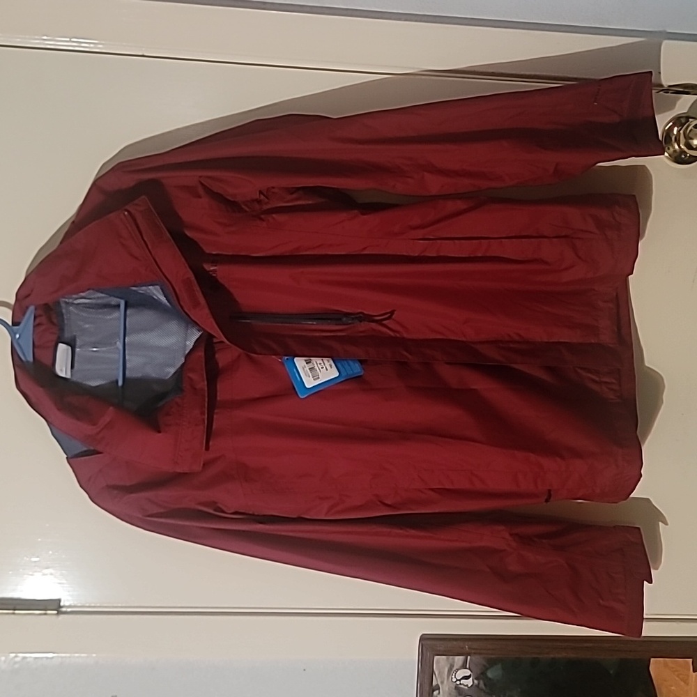 Columbia red windbreaker